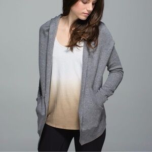 LULULEMON Cabin Yogi Wrap Cardigan Sweater Heathered Medium Grey Slate 8